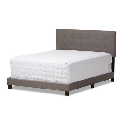 Brookfield Modern and Contemporary Fabric Upholstered Grid - Tufting Bed - King - Gray - Baxton Studio