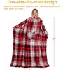 Catalonia Adult Wearable Fleece Blanket Snuggie, Super Soft Cozy Mink Micro Plush Wrap Throws Blanket Robe, Gift for Woman Man - 3 of 4