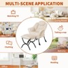 GustoWave Comfy Armchair with Folding Footstool, Velvet Upholstered Lounge Reading Chair for Adults, Compact Accent Furniture - 3 of 4