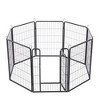 JOMEED Indoor and Outdoor Metal 8-Panel, 32" High Collapsible Dog Pet Playpen Kennel with Integrated Lockable Entry and Exit Door, Black - 2 of 4