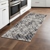 HomeRoots 8' Gray And Ivory Geometric Runner Rug - 2 of 4