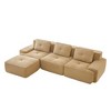 AENKYO 117-Inch Square Cloud Couch Modular Sectional Sofa with Two Ottomans, No Assembly Required - Ergonomic Floor Lounge for Living Room - Camel - 4 of 4