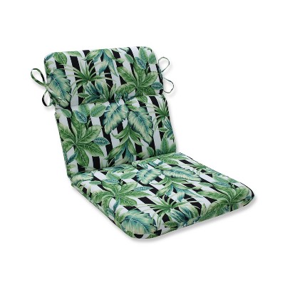 Freemont Palmetto Rounded Corners Outdoor Chair Cushion Black - Pillow Perfect