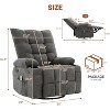 Swivel Rocker Recliner Chair with Massage & Heat, Oversized Ergonomic Lounge Chair,  135° Recline, Cup Holders & Side Pocket - 3 of 4