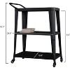 Vynxaria Industrial 3-Tiered Metal Dining Cart with Swivel Wheels for Easy Mobility - 3 of 4