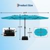 15FT Outdoor Double-Sided Large Patio Umbrella with Base, Rectangle Market Umbrella Outside Umbrellas for Poolside Lawn Backyard - 3 of 4