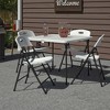 COSCO 36" Fold-in-Half Card Table with Handle and 4 Resin Folding Chairs with Seatback Handles, White - 2 of 4
