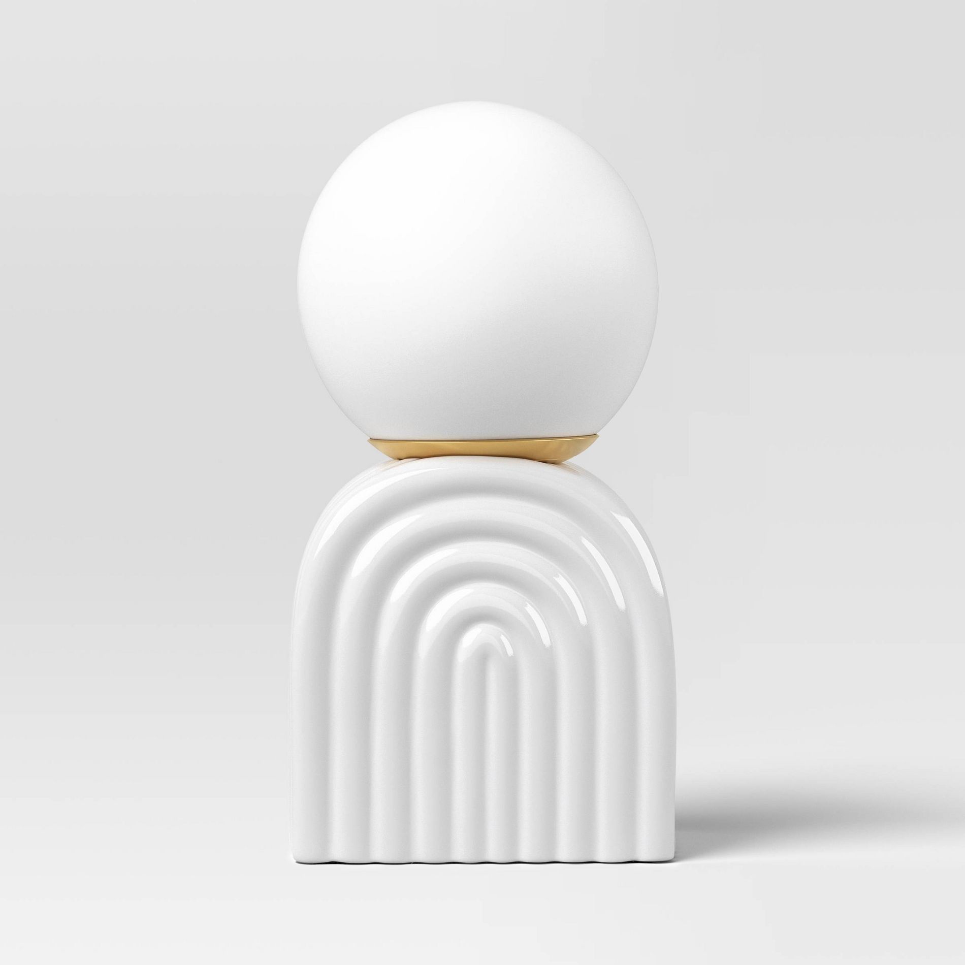 Mini Glass Orb Shade with Ceramic Base Novelty Table Lamp White - Room Essentials™
