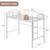 Twin Loft Bed with Stairs & Arched Guardrail, Metal Platform Bed with Strong Slats, Space-Saving, Noise-Free, No Box Spring Needed, Kids & Dorm Room - 3 of 4