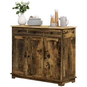 NicBex Industrial Sideboard Buffet Cabinet with 3 Drawers and 2 Doors for Kitchen,Living Room - 1 of 4