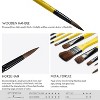 ARTIFY 10 Pieces Paint Brush Set, Intermediate Series, Includes a Carrying Case, Premium Horse Bristle Brushes(Yellow - Horse Hair) - 2 of 4