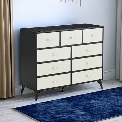 9 Drawers Dresser, MDF Cabinet Wood, for Living Room, Bedroom, Hallways