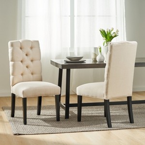 Set of 2 Modern Harding Kd Tufted Dining Chair for living room-Christopher Knight Home - 1 of 4