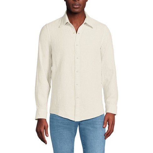 Lands' End Men's Long Sleeve Gauze Shirt : Target