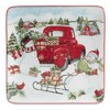 Set of 4 Red Truck Snowman Dining Dessert Plates - Certified International - image 3 of 4