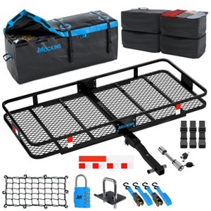 Mockins Cargo Carrier Hitch Mount Basket 60"x20"x6", 16 Cubic-ft Bag, 4 Packing Cubes and Accessories - Blue - 1 of 4