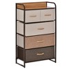 Resenkos Dresser, Chest Organizer Unit,5-Drawer Fabric Dresser Tower, 4-Tier Storage Organizer With Steel Frame, Maple Wood - 2 of 4
