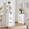 Yaheetech Modern Bathroom Storage Cabinet with 3 Drawers and 2 Open Shelves White - image 2 of 4