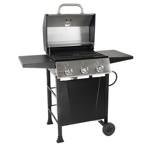 Boss Gbc1932m Outdoor Bbq 3 Burner Propane Gas Grill Barbecue Cooking With Top Cover Lid, Wheels, Side Shelves, Black Target