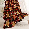 Ultra-Soft Lightweight 1PC Gingerbread Man Throw Blanket - Flannel Cheerful Red Plaid Contemporary Style. - 2 of 4