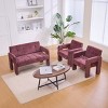 Nordic Modern Chenille Upholstered Accent Chair, 2-Seater Sofa with Plush Cushion, Armrests Chair for Living Room or Bedroom-Koiai - 2 of 4