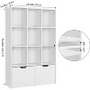 Acekool 9-Cube Storage Organizer with 2 Drawers, 3-Tier White Bookshelf for Kids Room, Living Room, Office & Bedroom - 2 of 4
