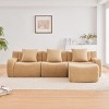 115" Modular Teddy Sectional Sofa with Curved Armrest & Deep Seat, 3 Seater Cloud Couch for Living Room, No Assembly-3irtyhousy - 2 of 4