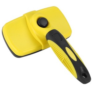 iMountek "Self-Cleaning Slicker Brush for Dogs & Pets, Grooming Shedding Tool, Pet Hair Remover Brush"Yellow - 1 of 4