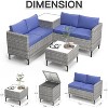 Jojoka 4-Piece All-Weather PE Rattan Patio Sofa Set, Sectional with Loveseat, Coffee Table with Storage, Ideal for Backyard - 2 of 4