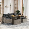 vidaXL Garden Sofa Set Grey PE rattan Large Adjustable Armrests - 2 of 4