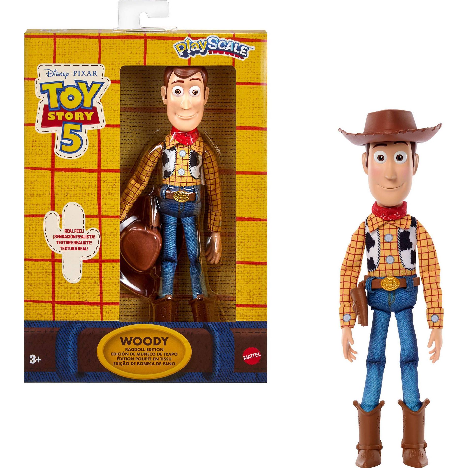 Disney and Pixar Toy Story 5 Woody Ragdoll Edition Figure, 7" Playscale Movie Accurate