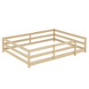 CAVINAS Full Size Wood Montessori Bed,Modern Floor Bed with Fence,Toddler Bed for Bedroom - 4 of 4