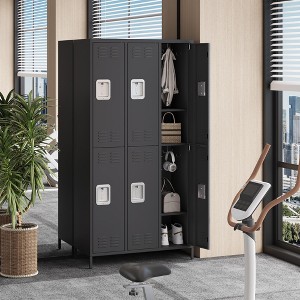 Metal Office Storage Cabinet with 6 Doors and 12 Hooks for Employees, 72 Inch Tall Steel Storage Cabinet Locker for Home, Office, Gym, School - 1 of 4