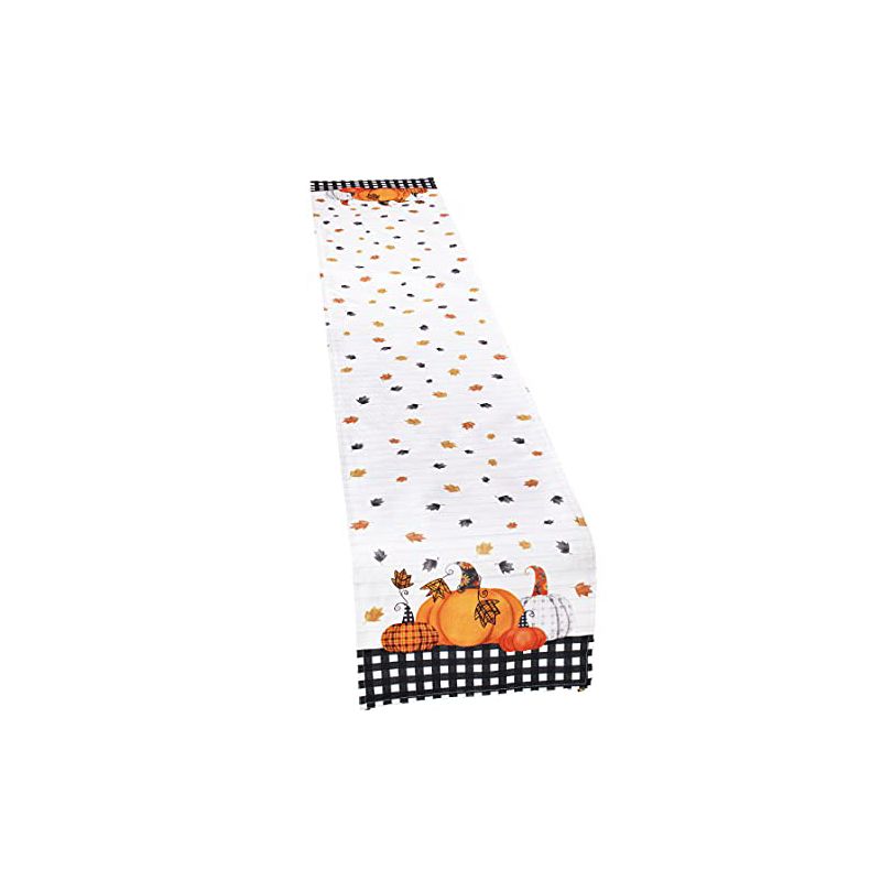 The Lakeside Collection Plaid Pumpkin Harvest Tabletop Runner - Autumn Dining Room Accent, 3 of 6