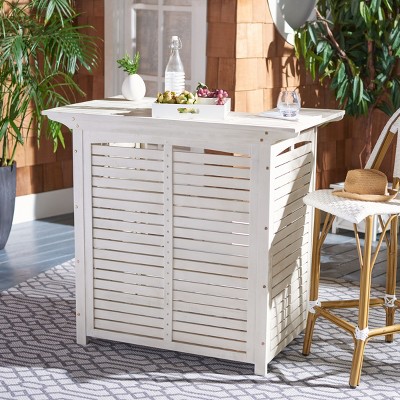 Monterey White Acacia Wood Outdoor Bar Table