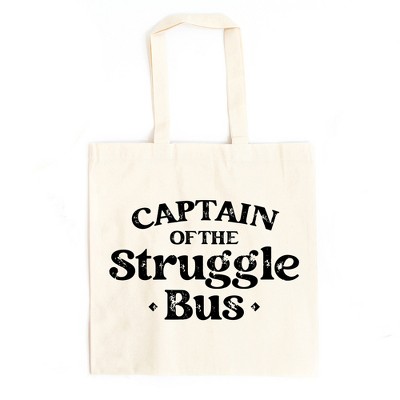 City Creek Prints Captain Of The Struggle Bus Canvas Tote Bag - 15x16 - Natural