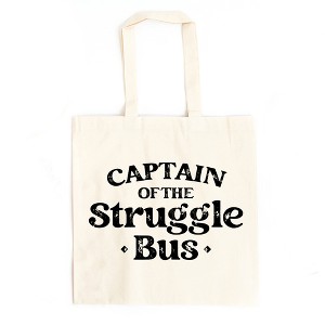 City Creek Prints Captain Of The Struggle Bus Canvas Tote Bag - 15x16 - Natural - 1 of 2