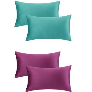 Unique Bargains Solid Velvet Modern Couch Sofa Home Decorative Throw Pillow Covers 4 Pcs - 1 of 4