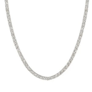 ShineHigh 18-Inch Trillion-Cut Statement Necklace for Women – Gold or Rhodium-Plated, 35.28ct CZ, Box Clasp with Safety, Classic Tennis Chain Style - 1 of 1