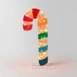 34" Incandescent Tinsel Candy Cane Christmas Novelty Sculpture Light Warm White - Wondershop™