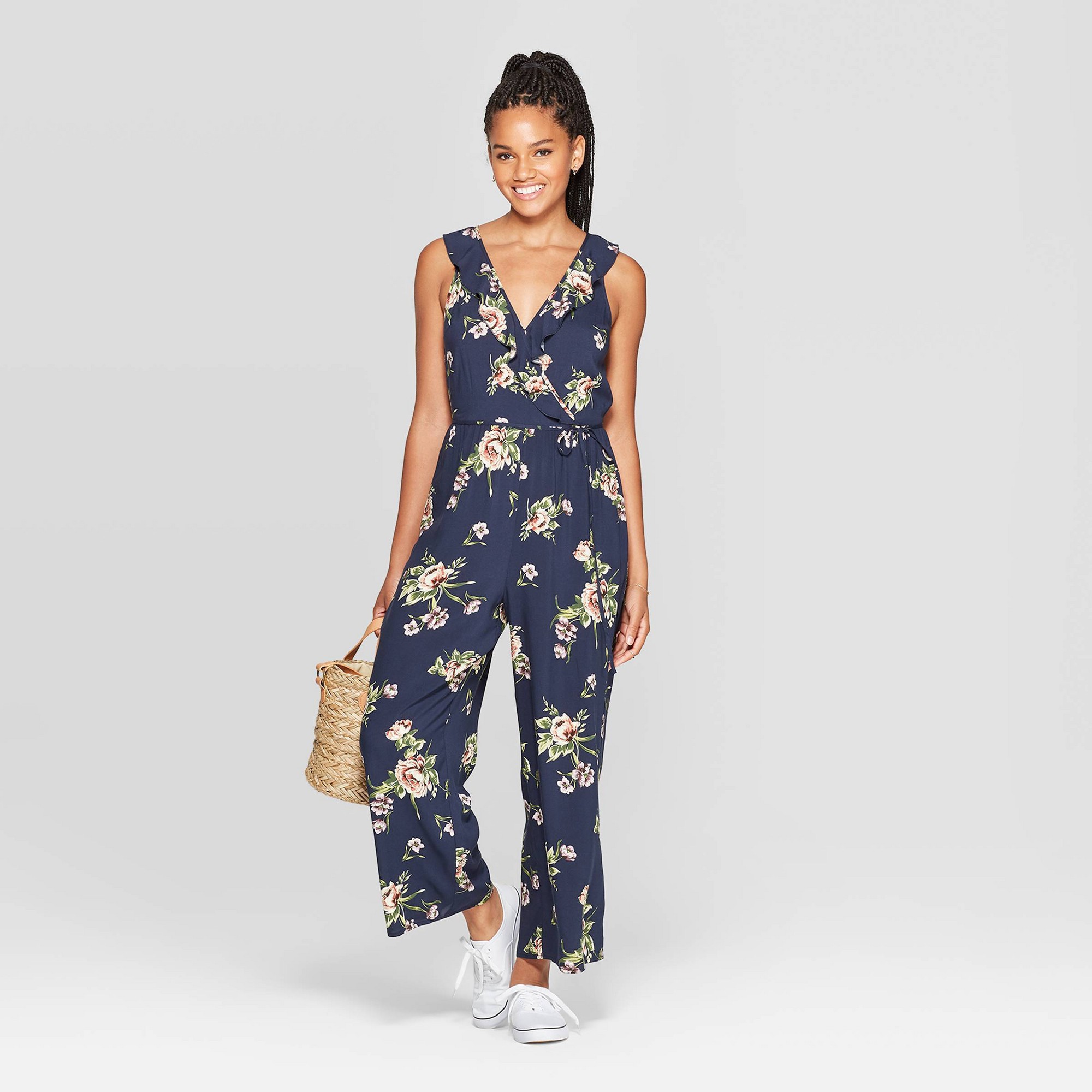 V neck 2024 cropped jumpsuit