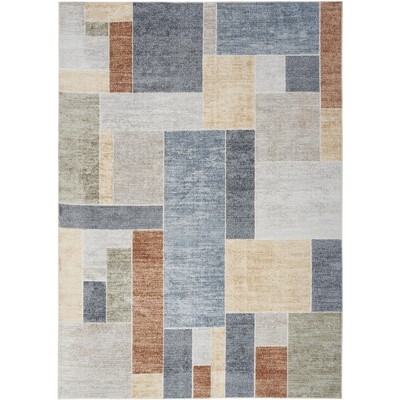 Nourison Astra Machine Washable Contemporary Color Block Indoor Rug