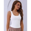 Allegra K Women's Slim-Fit Lace Trim Ribbed Square Neck Camisoles - 4 of 4
