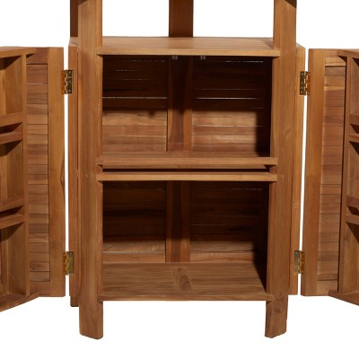 Teak Wood Indoor Outdoor Folding Bar Table with Expandable Sides
