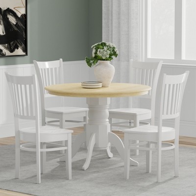 Glenwillow Home 42" Round Pedestal Dining Table + Spindle Back Dining Chairs Dining Set