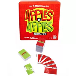 Mattel Board Games - Trivia Madness - Red or Green Apples To Apples - Tin Storage Package