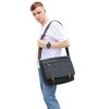 Messenger Bag for Men and Women, Retro Canvas Shoulder Bag Satchel For College fit 15.6 Inch Laptop (Black) - 4 of 4