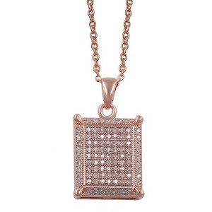 Angelica Necklace Womens Gold Plate Cubic Zirconia Pendant Ginger Lyne Collection - Rose Gold - 1 of 3