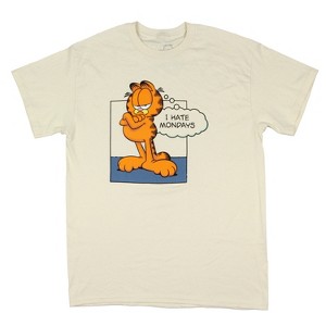Garfield The Cat Men's "I Hate Mondays" Graphic Print Adult T-Shirt - 1 of 3