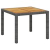 vidaXL 3 Piece Patio Dining Set with Cushions Poly Rattan Gray - 4 of 4